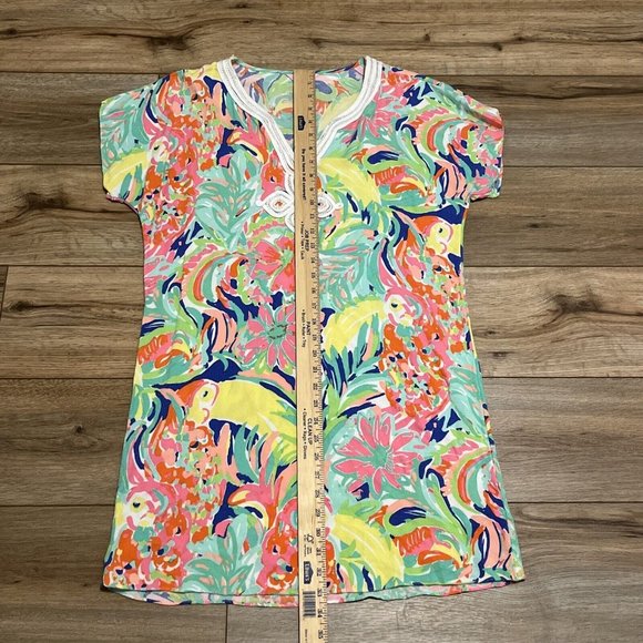 Lilly Pulitzer Harlow Tunic Dress SZ Small Casa Banana Tropical Floral Rayon - Picture 7 of 11